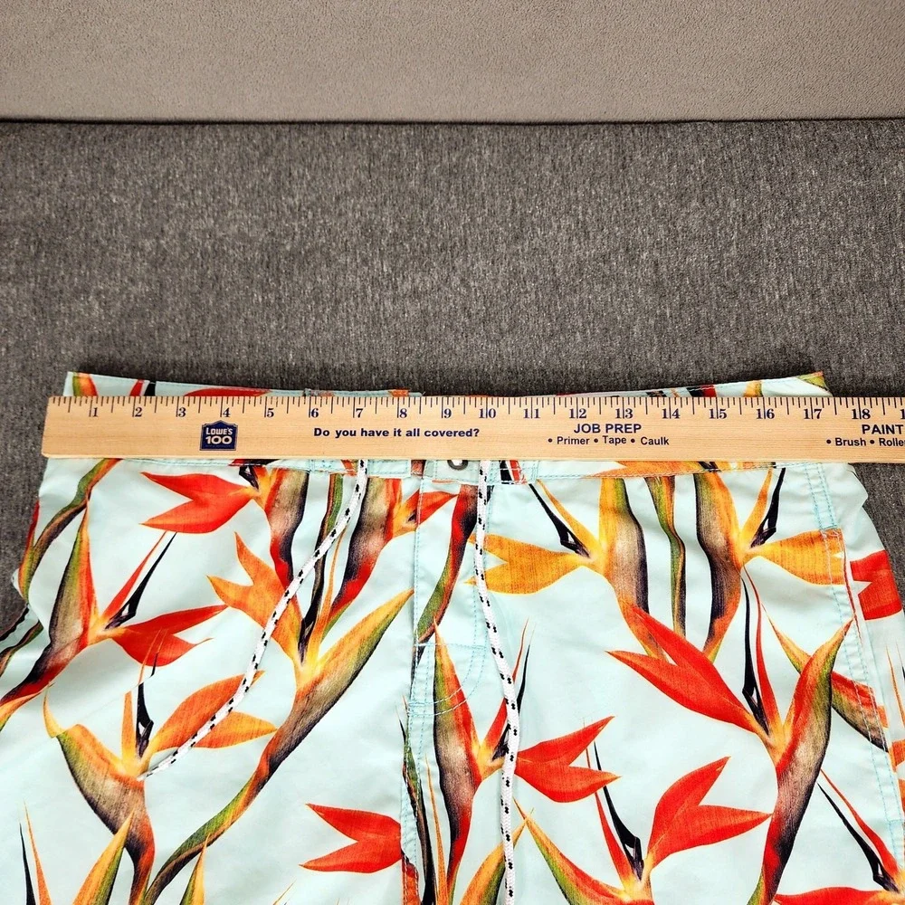 Body Glove Hawaiian Board Short 36 Men Blue Red Bird Paradise Tropical Swim 8